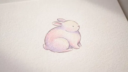 Pastel Bunny Sketch on Textured Paper