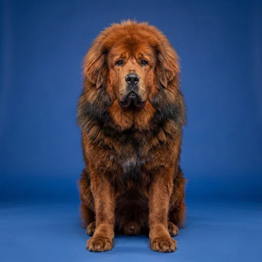 Studio Portrait of Red Tibetan Mastiff
