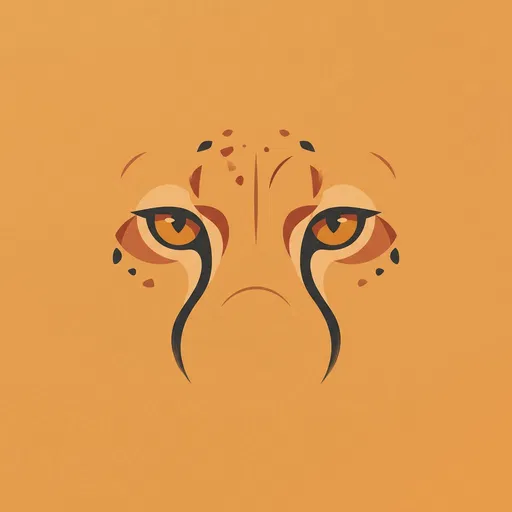 Minimalist Cheetah Eyes Graphic Illustration