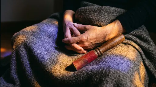 Folded Hands and Wooden Striker