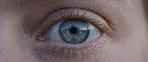 Macro Close-Up of Grey-Blue Human Eye