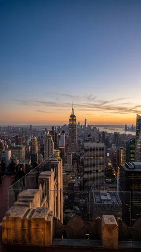 Manhattan Skyline at Sunset from Observation Deck