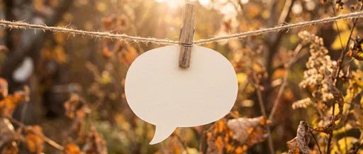Blank Speech Bubble Hanging in Autumn