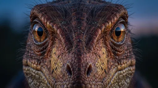 Close-Up of Raptor Dinosaur Face