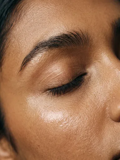 Macro Portrait of Closed Eye