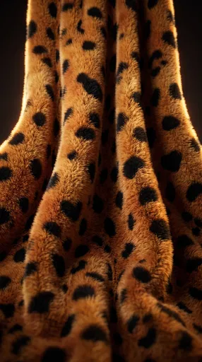 Draped Plush Faux Cheetah Fur Fabric