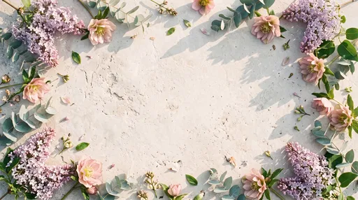 Spring Floral Border on Limestone