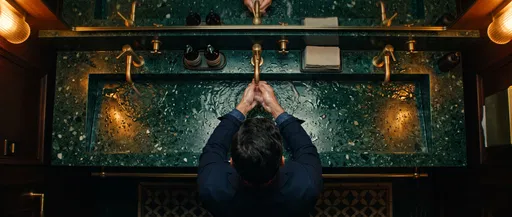 Man Washing Hands at Luxury Sink