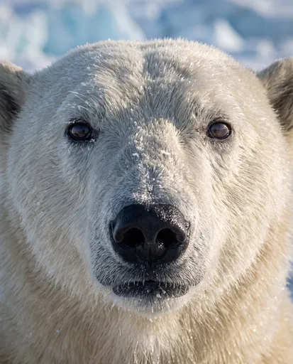 Close-Up Portrait of a Polar Bear