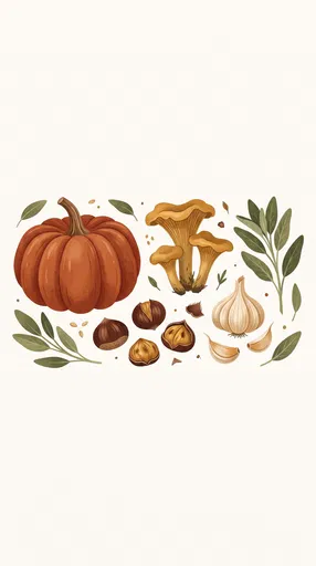 Autumn Harvest Ingredients Illustration Clipart