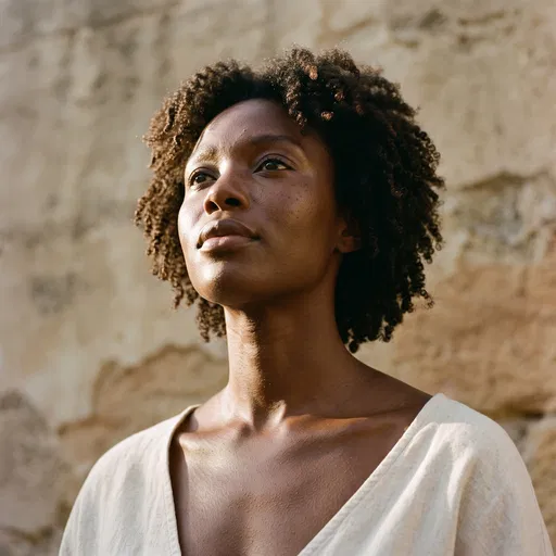 Portrait of Black Woman in Sunlight