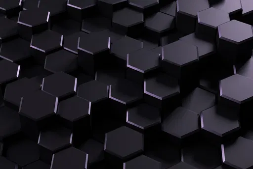 Matte Black Hexagonal Prisms Background