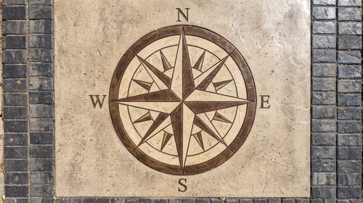 Stamped Concrete Compass Rose Patio Medallion