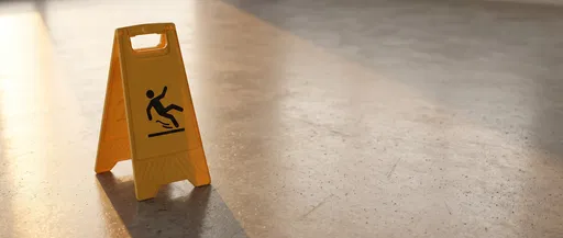 Yellow Caution Sign on Concrete Floor