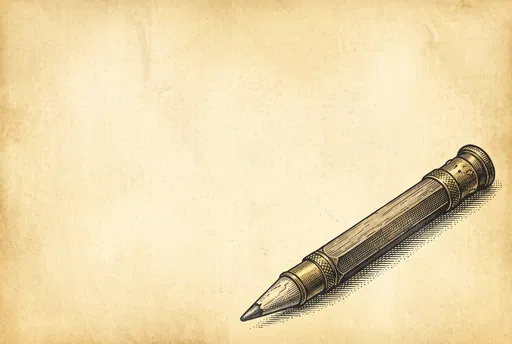 Vintage Engraved Pencil on Parchment