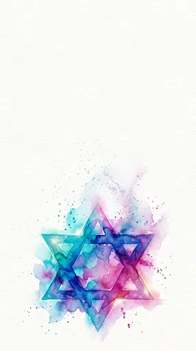 Vibrant Watercolor Star of David Background
