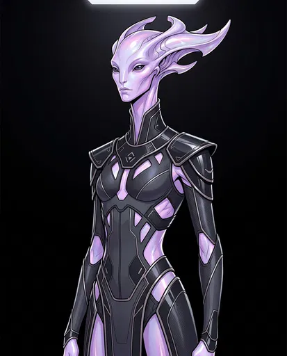 Futuristic Lavender Alien Diplomat Illustration