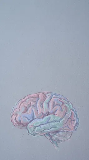 Pastel Chalk Illustration of Human Brain
