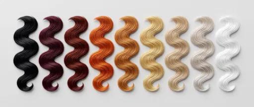 Wavy Hair Color Swatches Gradient