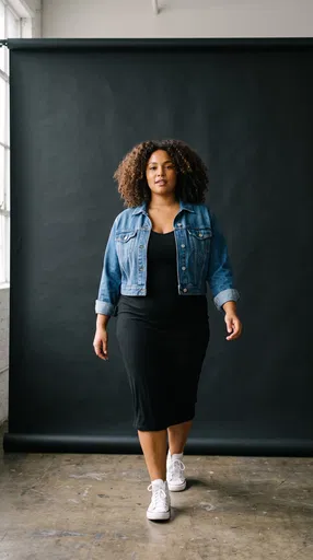 Curvy Woman Walking in Studio