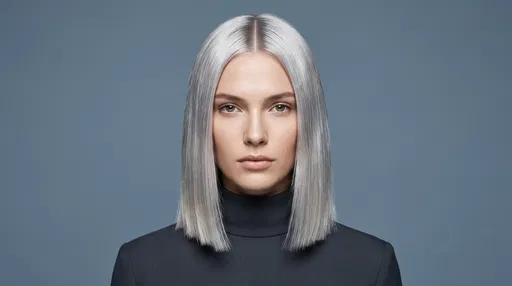 Woman With Silver Blonde Bob Haircut