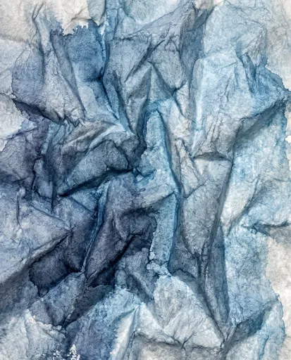 Blue Watercolor Crumpled Paper Background