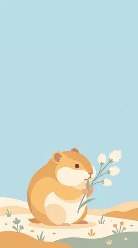Flat Vector Illustration of Cute Lemming