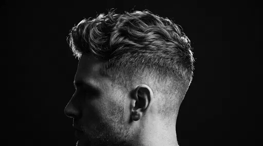Monochrome Profile of Man With Wavy Undercut