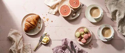 Pastel French Breakfast Flat-Lay Spread