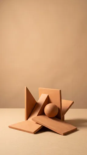 Minimalist Terracotta Geometric Sculpture
