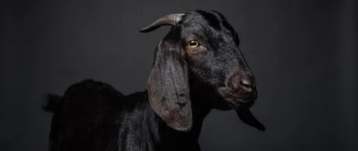 Studio Portrait of Black Nubian Goat