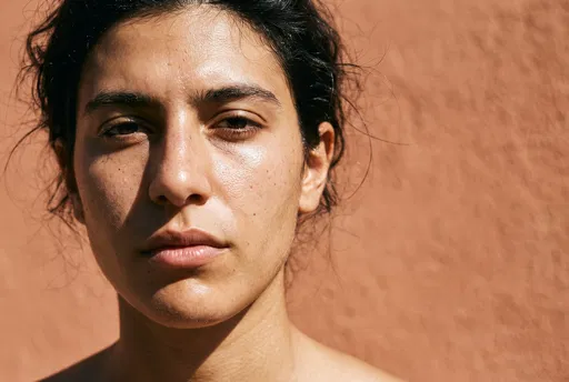 Close-Up Portrait of Model in Sunlight