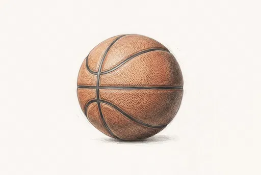 Colored Pencil Drawing of a Classic Basketball