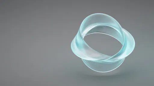 Translucent Cyan Frosted Glass Mobius Loop