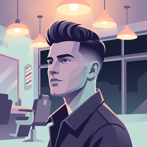 Illustration of Man with Pompadour Fade
