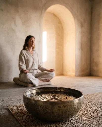 Metal Singing Bowl and Mindful Meditation