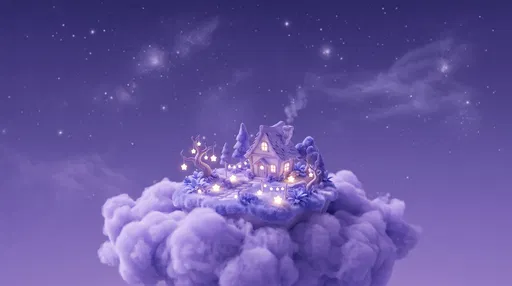Dreamy Lavender Floating Cloud Island Cottage
