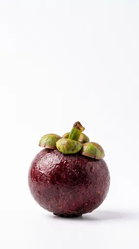 Fresh Wet Mangosteen Isolated on White