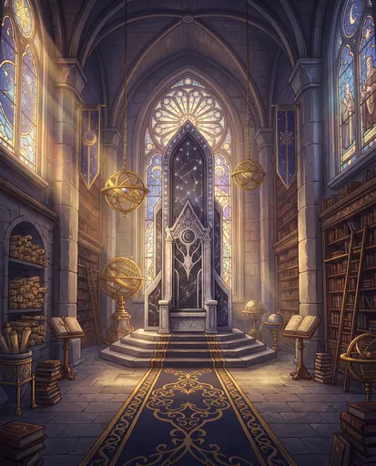 Fantasy Royal Scholarly Throne Room