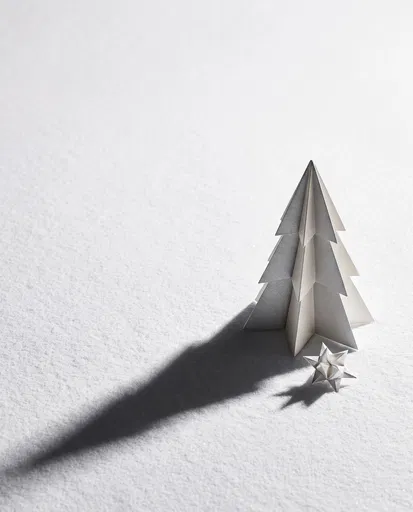 Minimalist Origami Pine Tree and Star