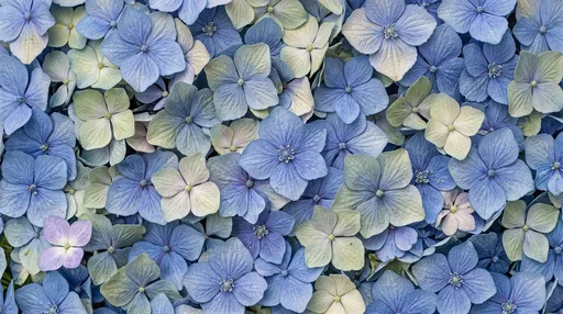 Blue and Green Hydrangea Floral Background