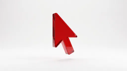 Glossy Red Acrylic Cursor Arrow