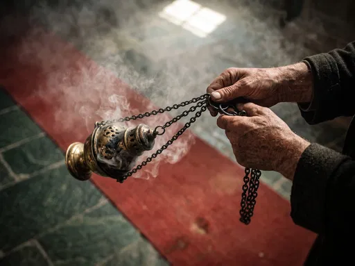 Weathered Hands Swinging Brass Censer