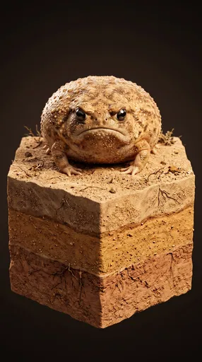 Desert Rain Frog on Soil Cross-Section