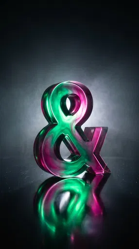 Translucent Green and Magenta Acrylic Ampersand