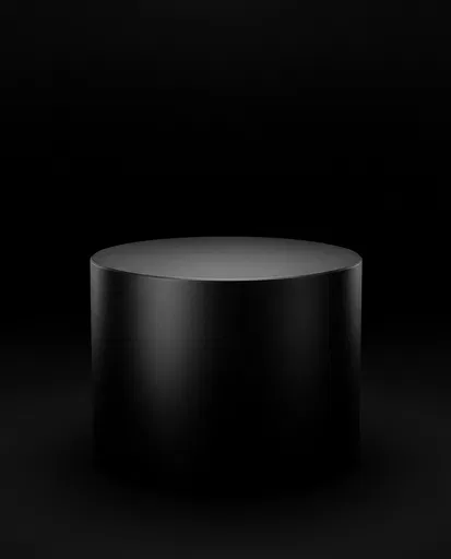 Matte Black Cylindrical Product Pedestal