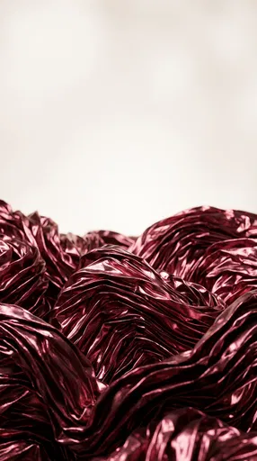 Crimson Metallic Foil Folds Background