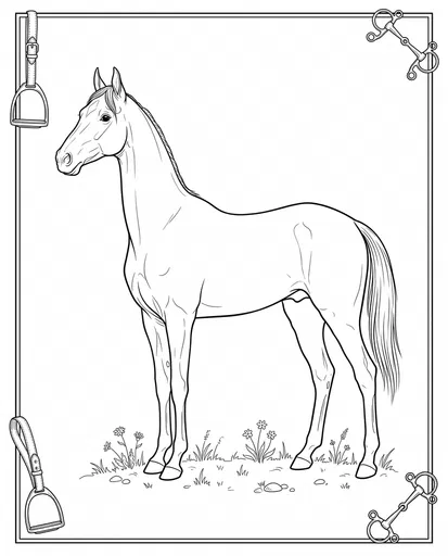 Slender Akhal-Teke Horse Coloring Page