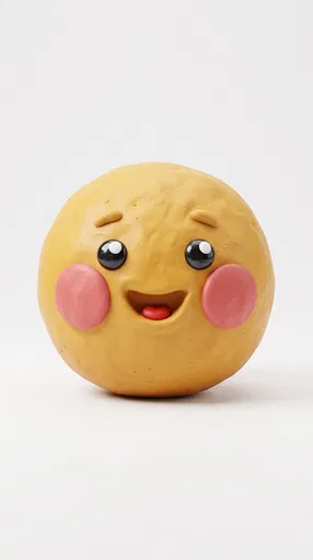 3D Claymation Blushing Smiley Face
