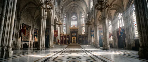 Grand Gothic Royal Throne Room Interior